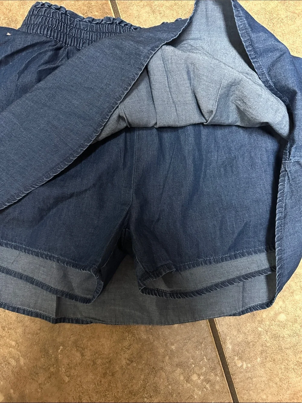 GAP Kids Blue Denim Tiered Skort